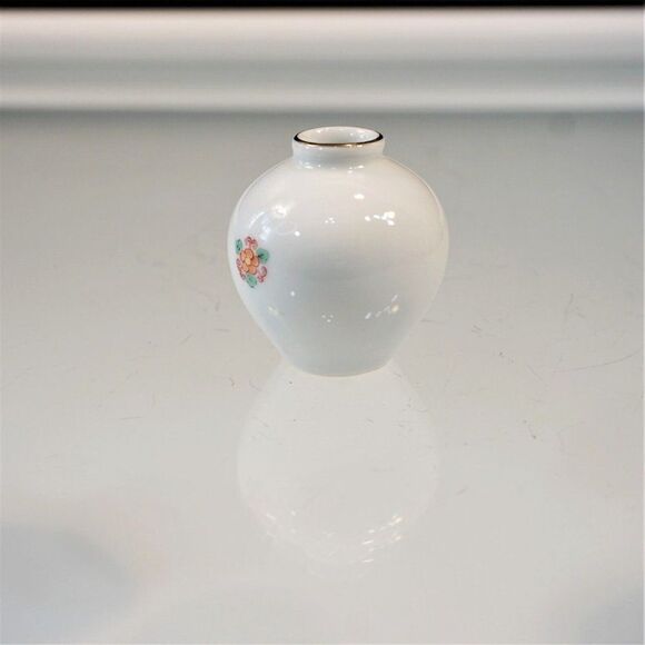 Vintage Arita Ware Vase Miniature Floral Porcelain Original Foil Sticker Japan - Picture 3 of 9